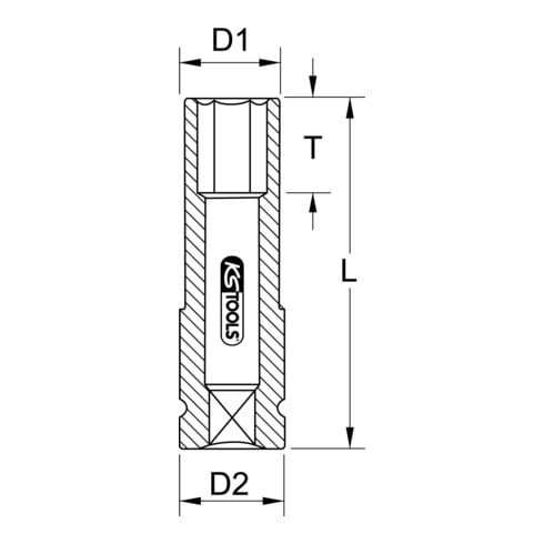 KS Tools Jantes en aluminium 1/2" Prise de courant robuste, longue