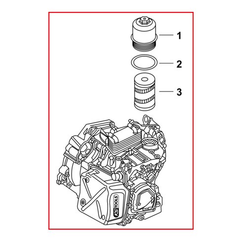 Clé pour filtre à huile KS Tools 1/2"' pour changement d'huile DSG, 24 mm