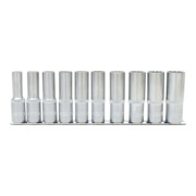 1/2" Jeu de douilles 12 pans, longues, 10 pcs.-1