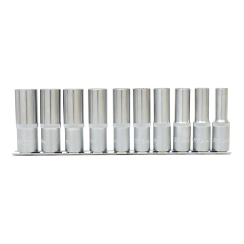 1/2" Jeu de douilles 12 pans, longues, 10 pcs.