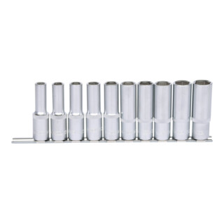 1/2" Jeu de douilles 6 pans, longues, 10 pcs. 10-19 mm
