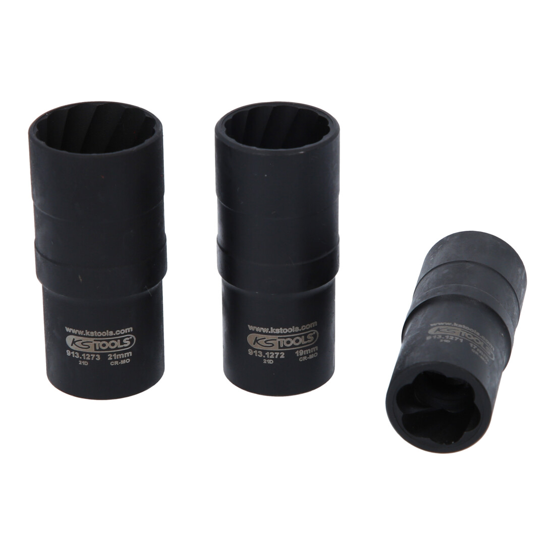1/2" Jeu de douilles double à chocs, 3pcs.,17-21mm