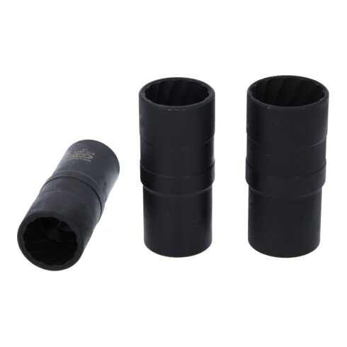 1/2" Jeu de douilles double à chocs, 3pcs.,17-21mm