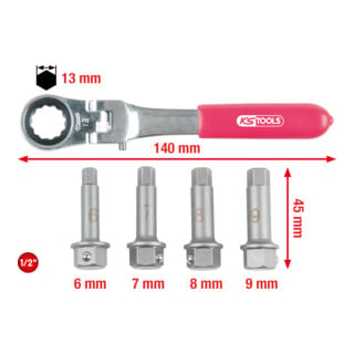 1/2" Jeu de douilles pour étrier de frein, 5 pcs.