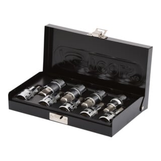 1/2" Jeu de douilles tournevis 6 pans intérieur CHROMEplus, courtes, 9 pcs. 4-17mm