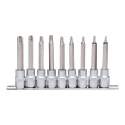1/2" Jeu de douilles tournevis TX percé, longues, 9 pcs., TB20-TB60