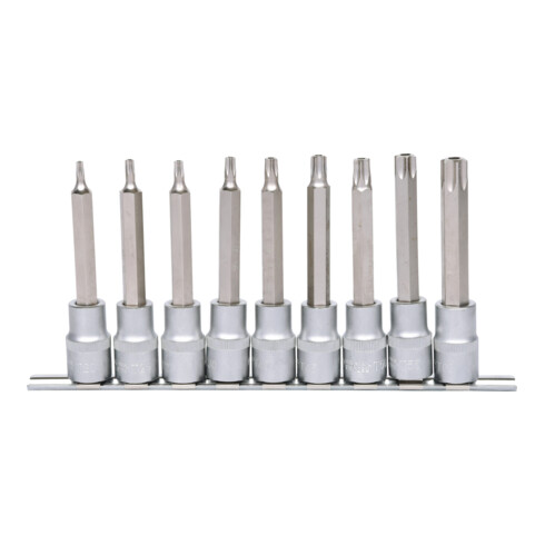 1/2" Jeu de douilles tournevis TX percé, longues, 9 pcs., TB20-TB60