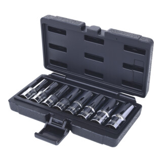 1/2" Jeu de douilles TX E CHROMEplus, longues, 8 pcs.