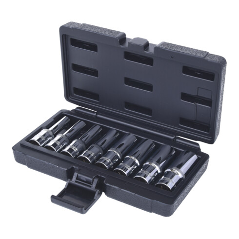 1/2" Jeu de douilles TX E CHROMEplus, longues, 8 pcs.