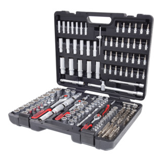 1/4" + 3/8" + 1/2" Coffret de douilles, 195 pièces