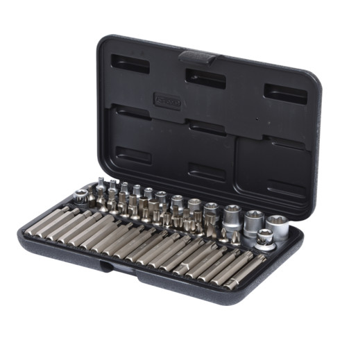 1/4"+3/8"+1/2" Coffret de douilles et douilles tournevis Torx, 57 pcs.