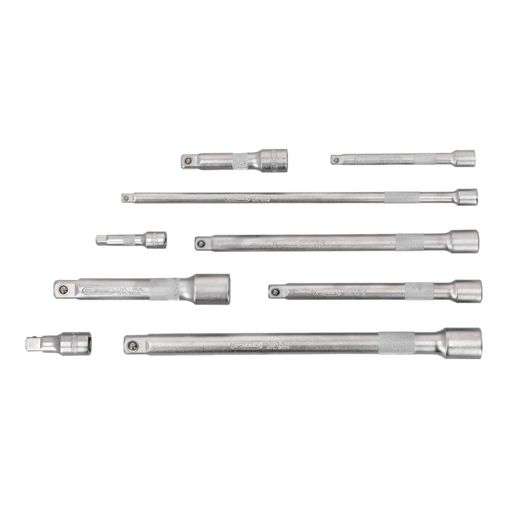 1/4"+3/8"+1/2" Jeu de rallonges, 9 pcs.