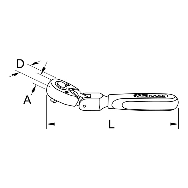1/4" Cliquet articulé, 72 dents