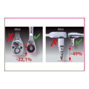 1/4" Cliquet réversible pour embouts avec adaptateur pour douilles 1/4"-5