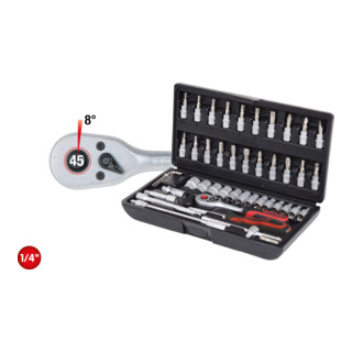 1/4"Coffret de douilles, 48 pcs