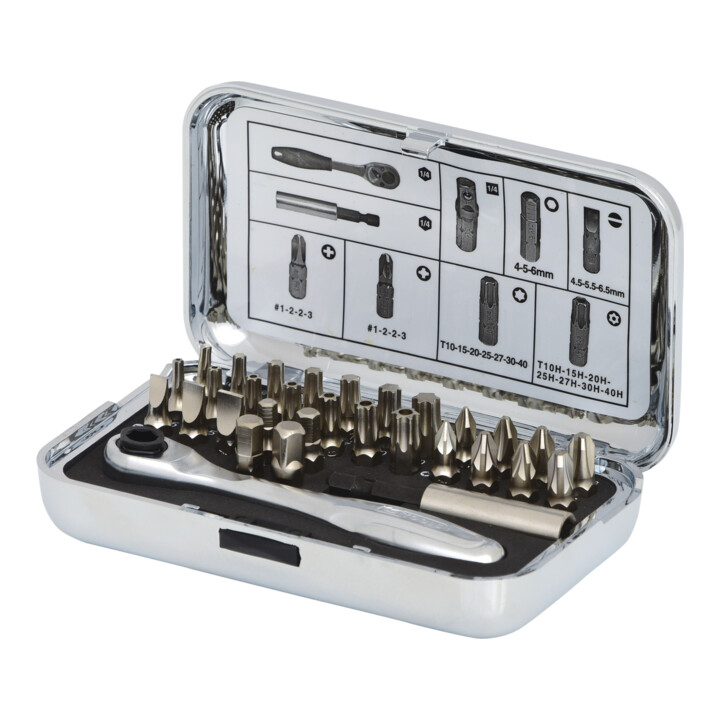 1/4" Coffret d'embouts CHROMEplus, 31 pcs.