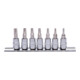 1/4" Coffret douilles mini-cliquet CHROMEplus TX, 7 pcs., T10-T40-1