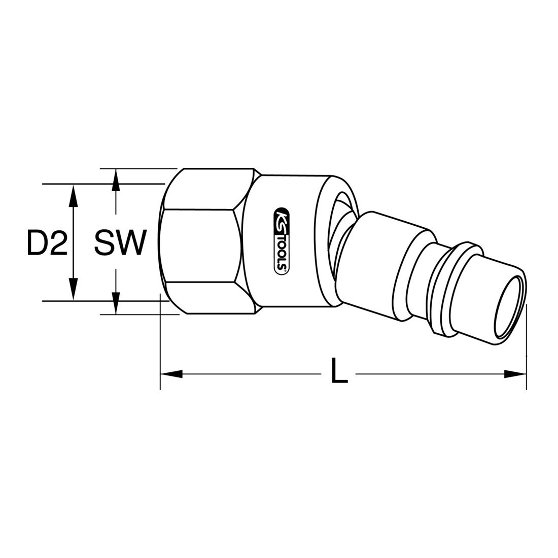 1/4" Coupleur articulé, 46mm