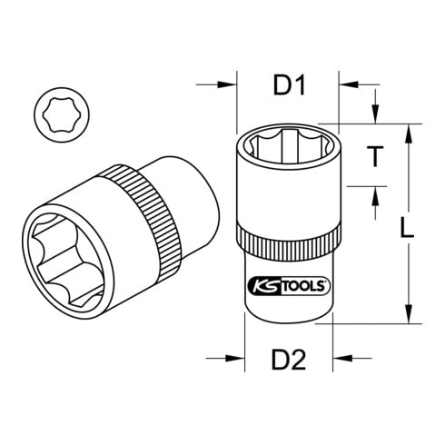 Prise de courant KS Tools 1/4"' femelle