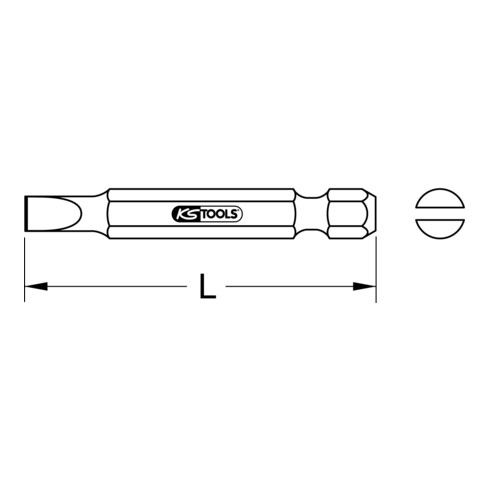 1/4" Embout de vissage Fente, 50mm, 1,5mm, pack de 5