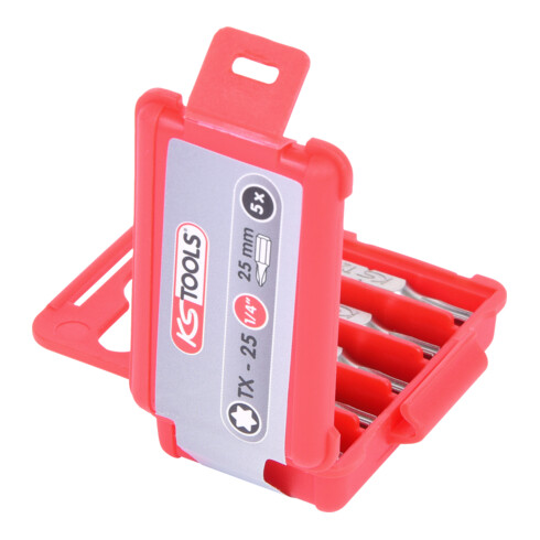 1/4" Embout de vissage TX, 25mm, T25, pack de 5