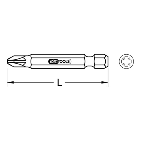 1/4" Embouts de vissage POZIDRIV, 50mm, PZ0, pack de 5