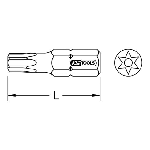 1/4" Embouts EDELSTAHL, pack de 5, Torx percés, 25mm, TB10