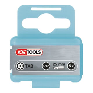 1/4" Embouts EDELSTAHL, pack de 5, TX percés, 25mm, TB27