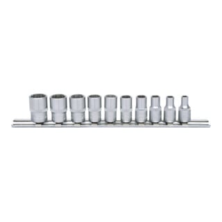 1/4" Jeu de douilles 12 pans, 10 pcs.