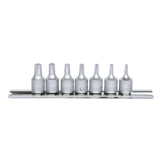 1/4" Jeu de douilles de vissage,5pans percé,7 pcs.