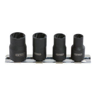 1/4" Jeu de douilles spirales à chocs, 4pcs., 8-13mm