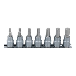 1/4" Jeu de douilles tournevis 6 pans intérieur, 7 pcs.2,5-8 mm