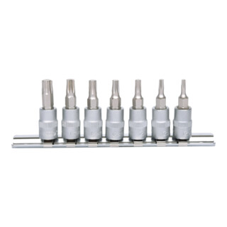 1/4" Jeu de douilles tournevis, TX, 7pcs., T10-T40
