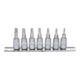 1/4" Jeu de douilles tournevis, TX percé, 7pcs., TB10-TB40-1