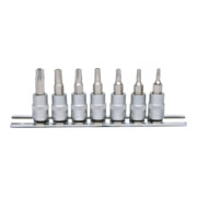 1/4" Jeu de douilles tournevis, TX percé, 7pcs., TB10-TB40