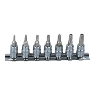 1/4" Jeu de douilles tournevis TX percé CHROMEplus, 7 pcs. TB10-TB40
