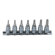 1/4" Jeu de douilles tournevis TX percé CHROMEplus, 7 pcs. TB10-TB40