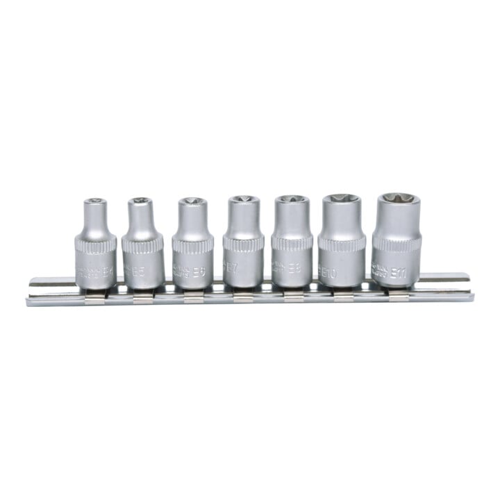 1/4" Jeu de douilles TX E, 7 pcs., E4-E11