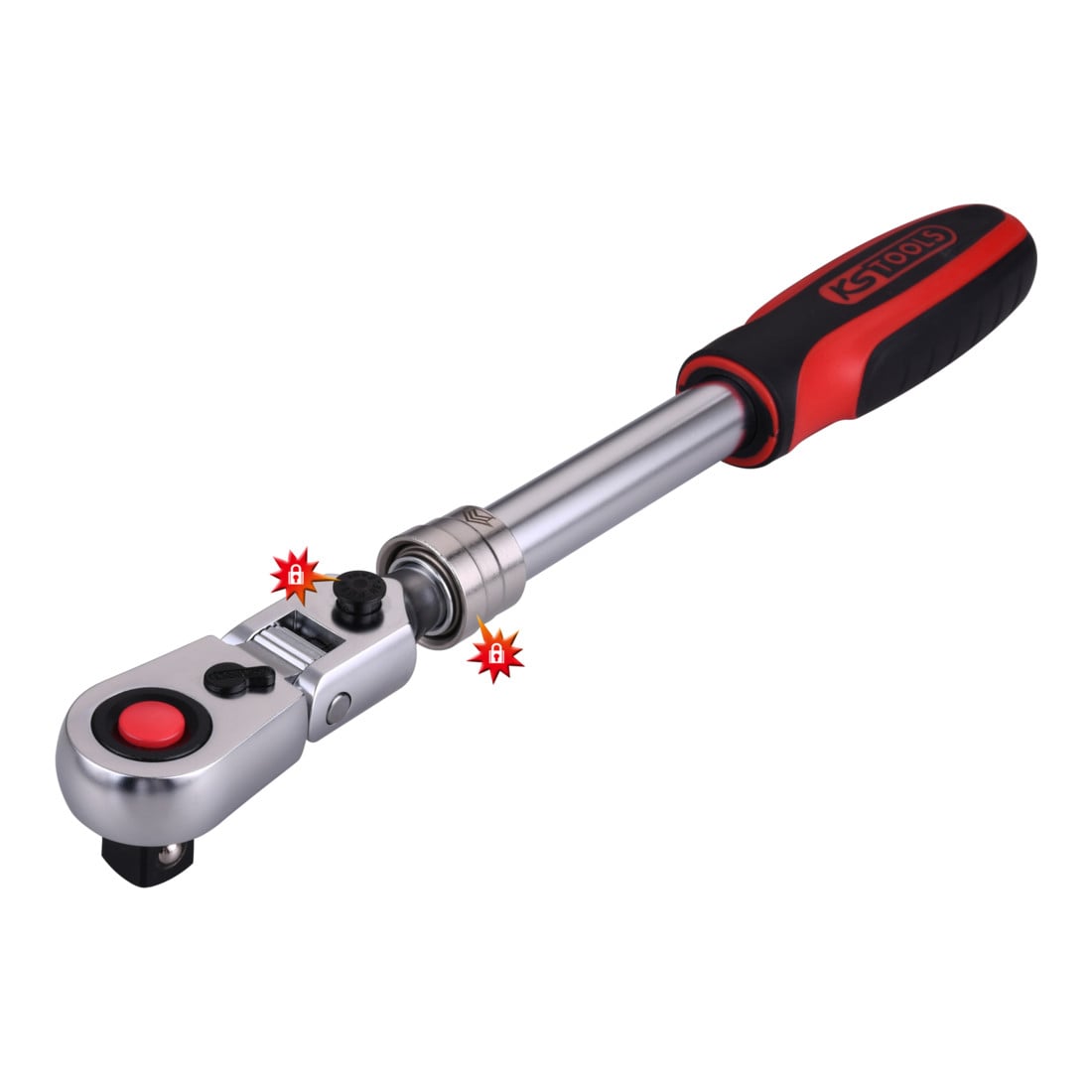 1/4" SlimPOWERCliquet réversible d'articulation de télescope, 72 crans