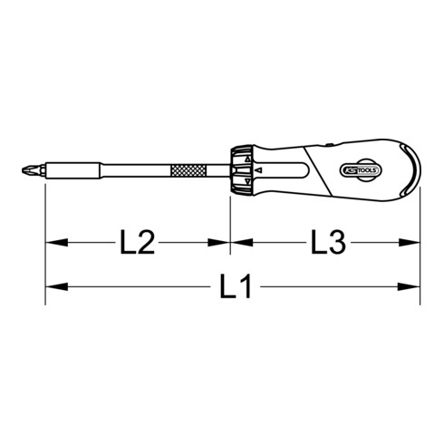 1/4" Tournevis à cliquet, révolver, 7 pcs.