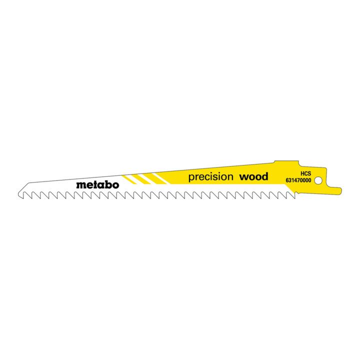 Metabo 100 lames de scie sabre, bois, série « professional », 150x 1,25 mm, HCS, 4,0 mm/ 6 DPP (631458000)