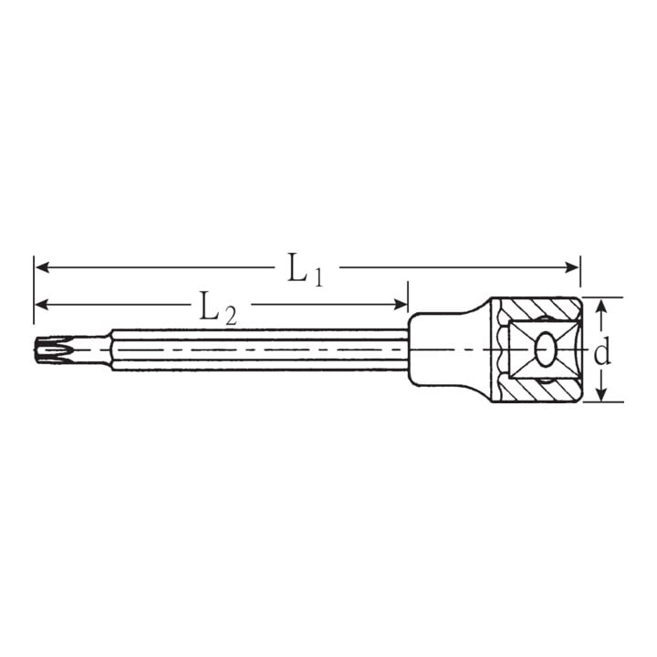 1054TX Douilles tournevis T40; TX Gr. 6,6 in mm