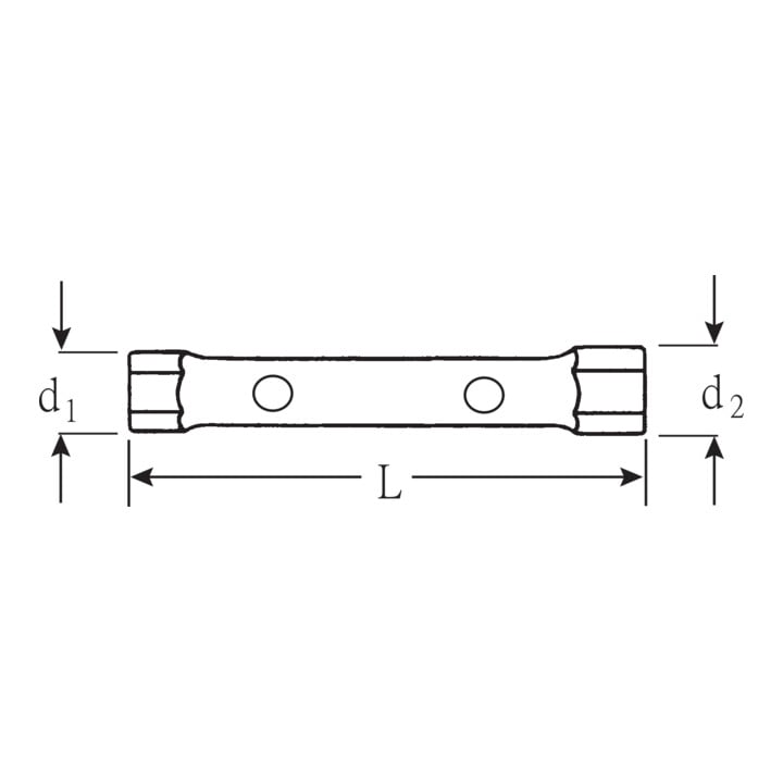 10750 Clé à tube double 30 x 32 mm