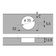 110°-Scharnier mit integrierter Dämpfung, einliegend,zum Anschrauben-2