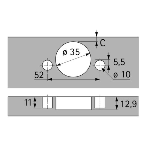 110Grad-Scharnier Sensys 8645i 12,5 mm vorlieg m vorm.Spreizmuff schwarz HETTICH