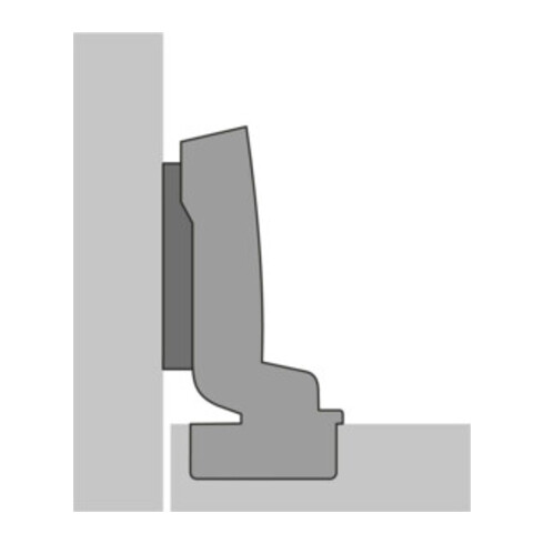 110Grad-Scharnier Sensys 8645i -4mm einliegd m vorm.Spreizmuff schwarz HETTICH