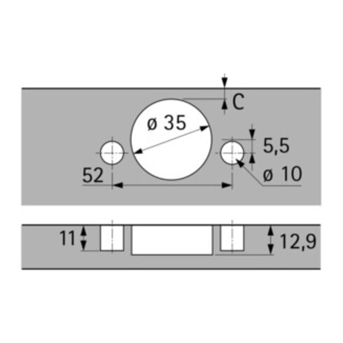 110Grad-Scharnier Sensys 8645i -4mm einliegd m vorm.Spreizmuff schwarz HETTICH
