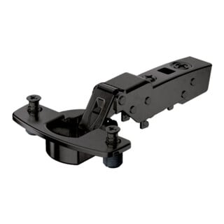 110Grad-Scharnier Sensys8645i 3mm halb vorlieg m vorm.Spreizmuff schwarz HETTICH