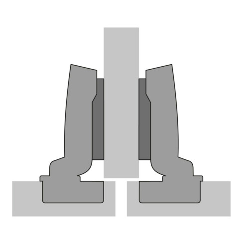 110Grad-Scharnier Sensys8645i 3mm halb vorlieg m vorm.Spreizmuff schwarz HETTICH