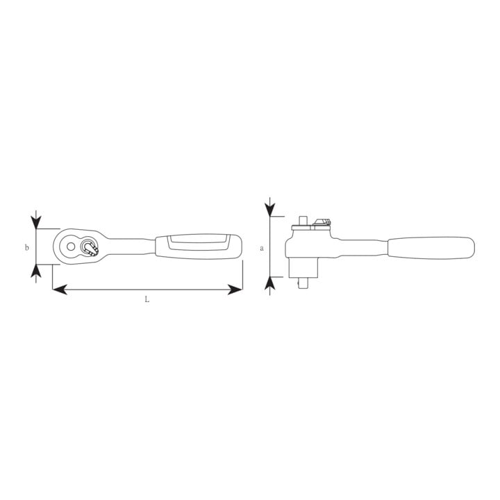 12165 VDE Cliquet QuickRelease à denture fine VDE, 3/8" 205 mm